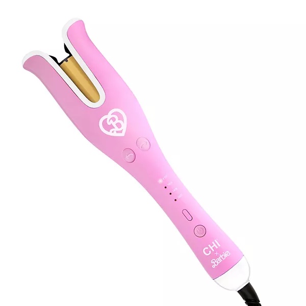 New Chi X Barbie 1” Ceramic Rotating Curler Pink 50th Anniversary Collection CHI X Barbie 1” Ceramic Rotating Curler | Urban Outfitters  main image 4
